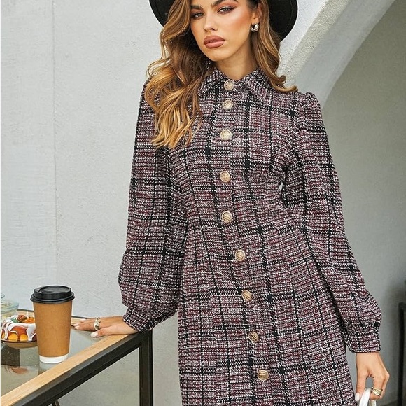 Plaid Button-Up Dress - Picture 3 of 3